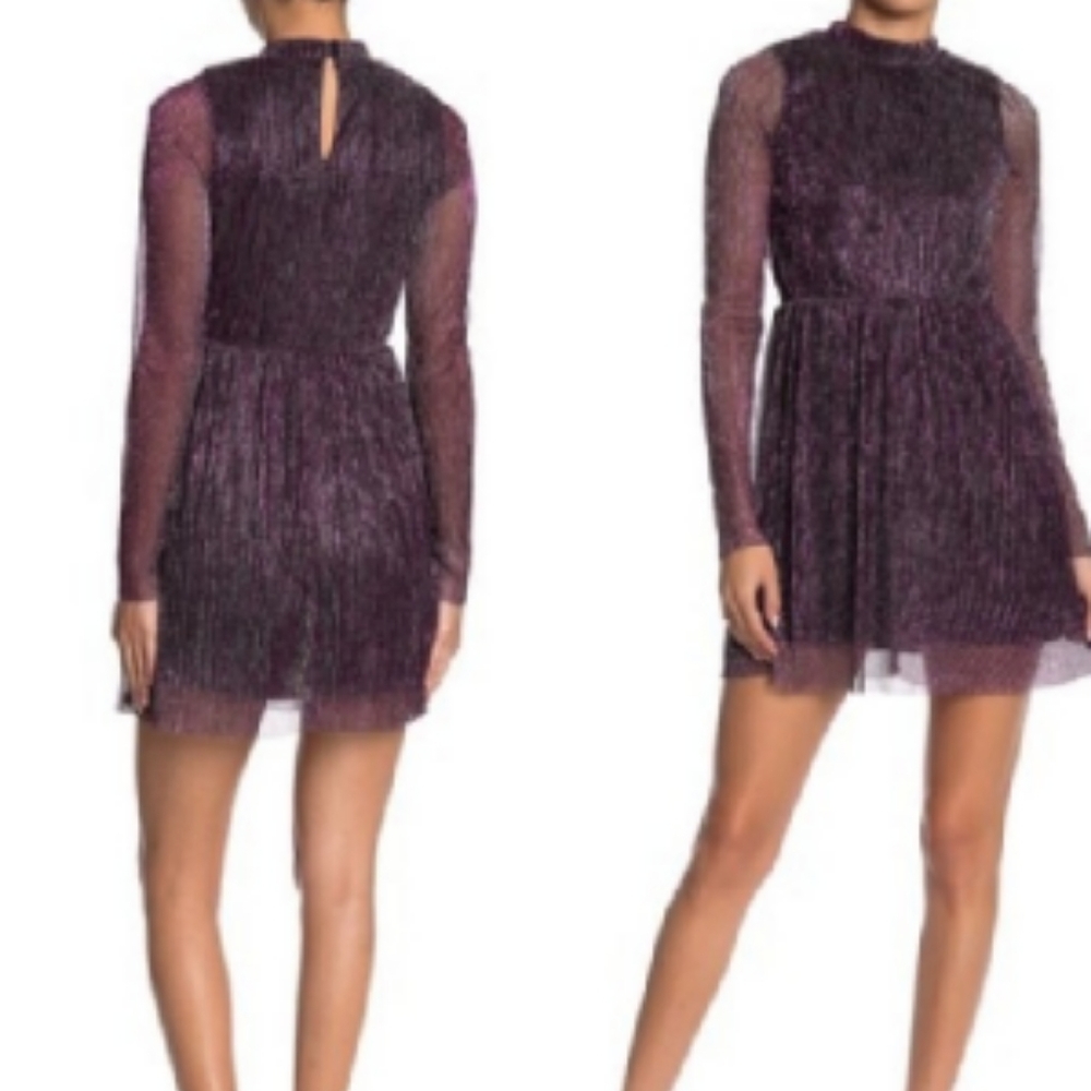 NWT Love,Fire Nordstrom Silver/Purple Dress